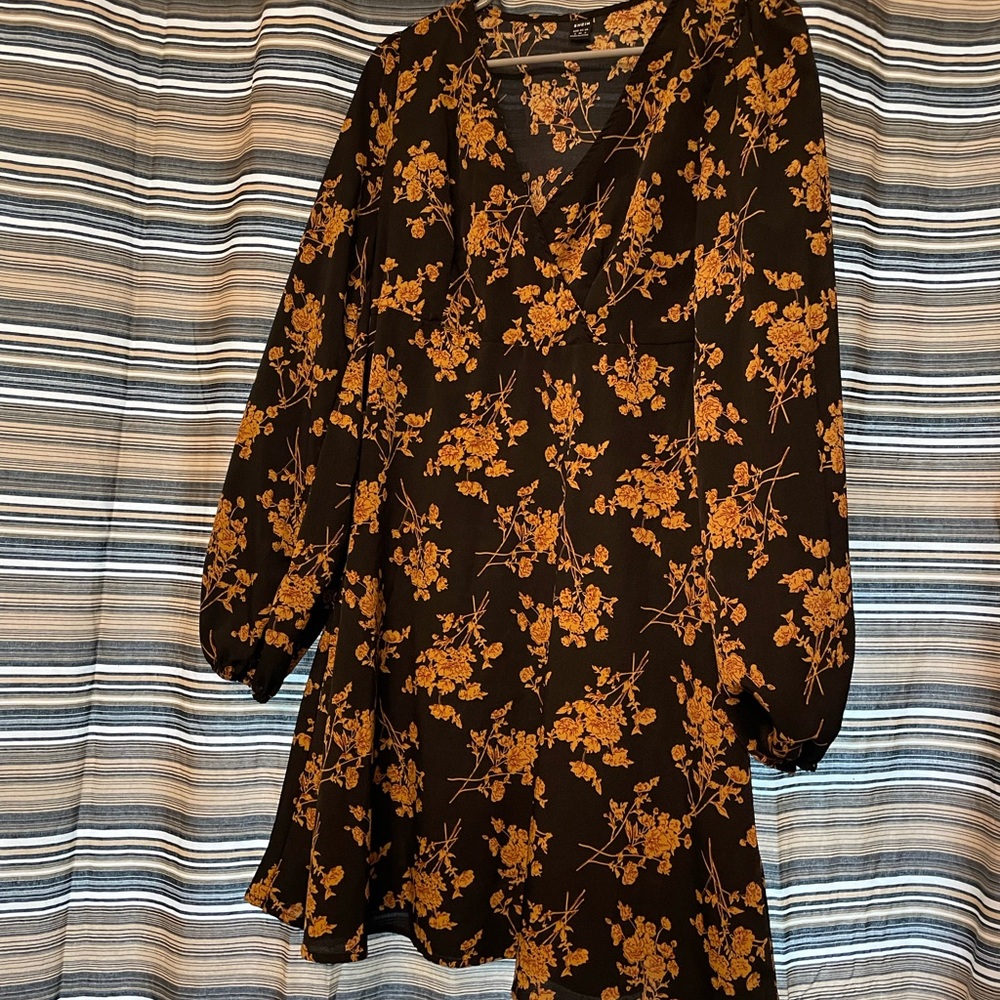 SHEIN S maternity black floral formal dress